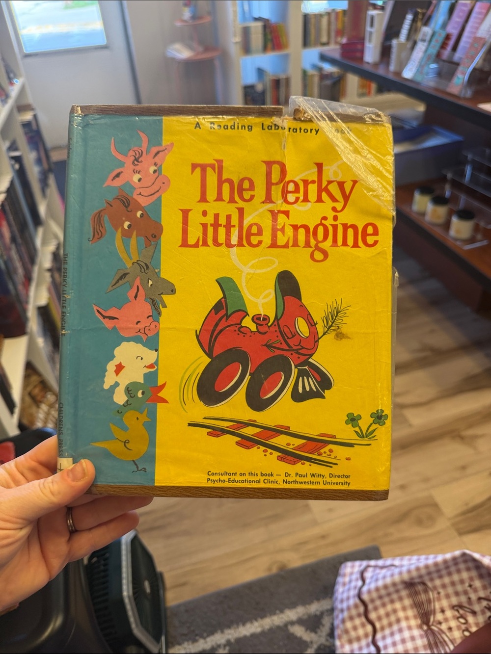 The Perky Little Engine Children's Book - Yellow/Blue